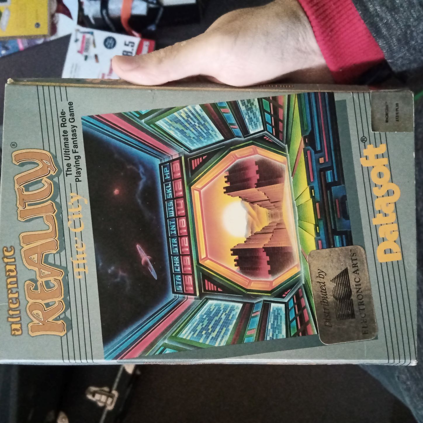 Photo of the front box cover of the Mac version of old CRPG Alternate Reality: The City