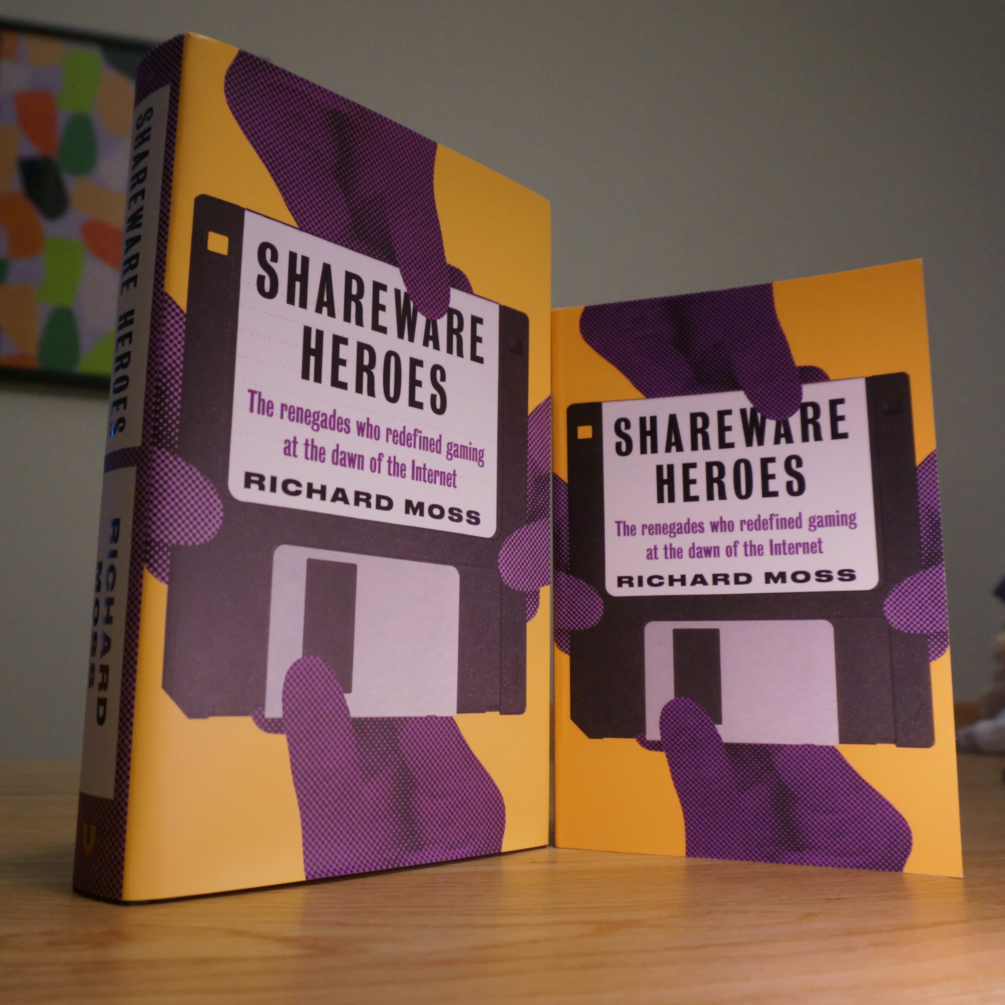 Photo of the hardback and paperback editions of Shareware Heroes: The renegades who redefined gaming at the dawn of the internet.
